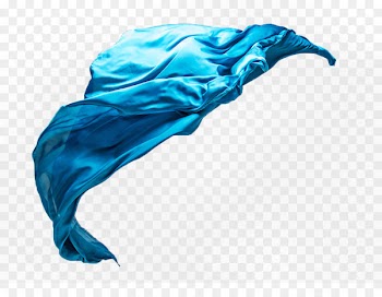 Blue Satin Textile Silk - Flying in the air of blue shiny satin 