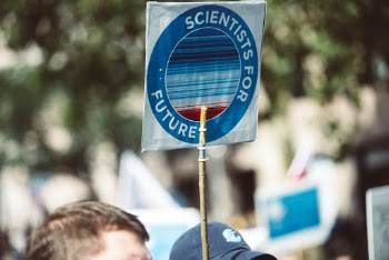 Blue Scientist for Future Signboard