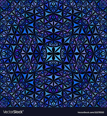 Blue seamless abstract curved shape kaleidoscope vector image
