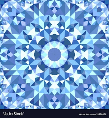 Blue seamless abstract triangle mosaic tile vector image