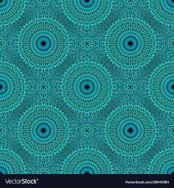 Blue seamless gravel mandala mosaic pattern vector image