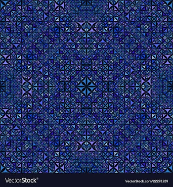 Blue seamless kaleidoscope pattern background vector image