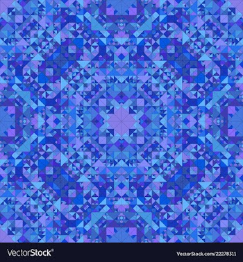 Blue seamless kaleidoscope pattern background vector image