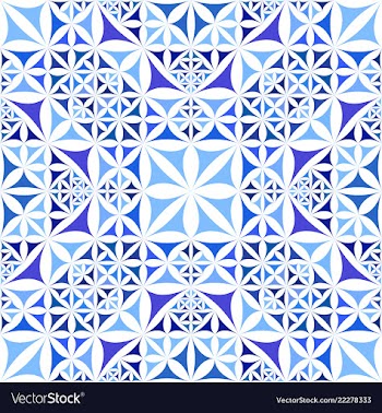 Blue seamless kaleidoscope pattern background vector image
