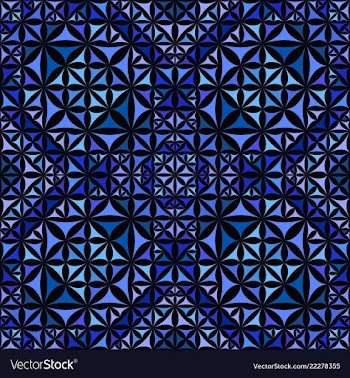 Blue seamless kaleidoscope pattern background vector image