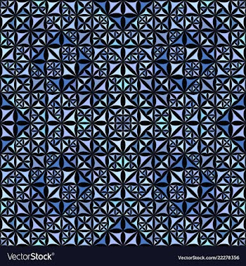 Blue seamless kaleidoscope pattern background vector image