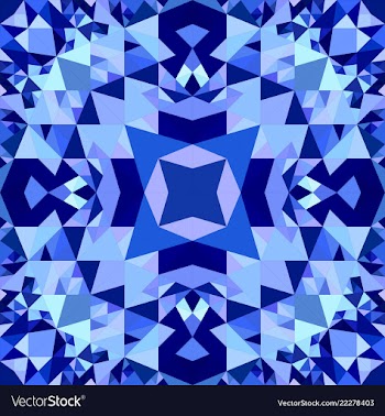 Blue seamless kaleidoscope pattern background vector image