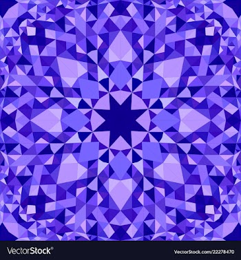 Blue seamless kaleidoscope pattern background vector image