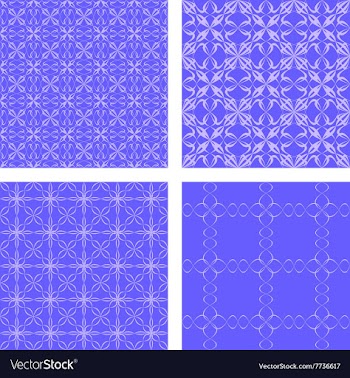 Blue seamless pattern background set vector image