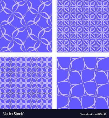 Blue seamless pattern background set vector image