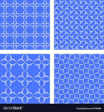 Blue seamless pattern background set vector image