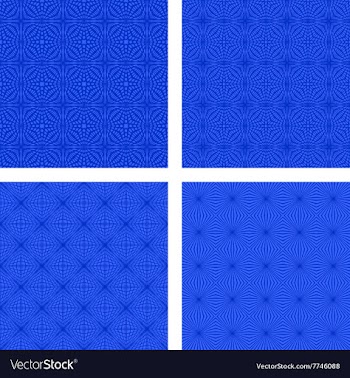 Blue seamless pattern background set vector image