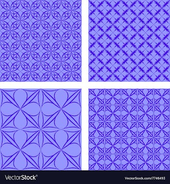 Blue seamless pattern background set vector image