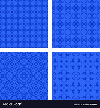 Blue seamless pattern background set vector image