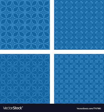 Blue seamless pattern background set vector image