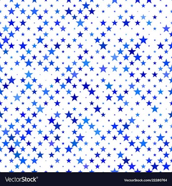 Blue seamless star pattern background - design vector image