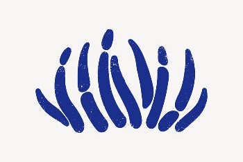 Blue seaweed shape collage element | Free Vector Illustration - rawpixel