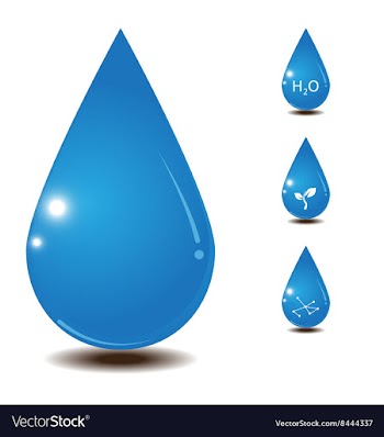  					Blue shiny water drop vector image														