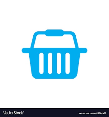 blue shopping basket solid icon