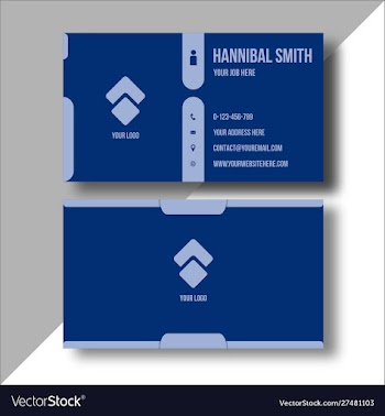 Blue simple attractive business card vector image