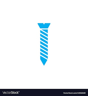 blue single screw abstract icon