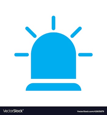 blue siren icon or logo