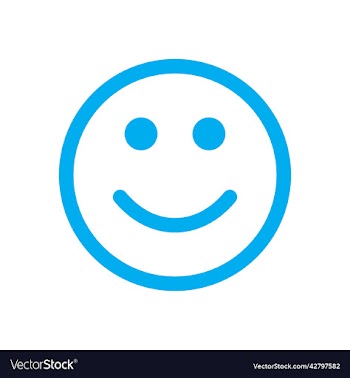 blue smile line art icon