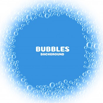 Blue soap or water bubbles background Free Vector