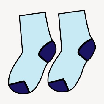 Blue socks doodle sticker, kids | Free Vector - rawpixel