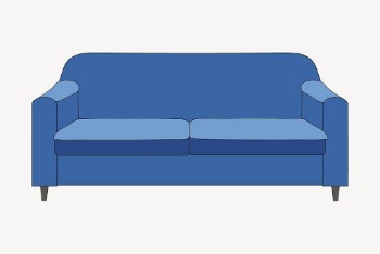 Blue sofa clipart, furniture illustration | Free PSD - rawpixel