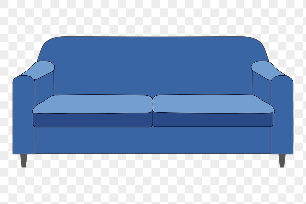 Blue sofa png sticker, furniture | Free PNG - rawpixel