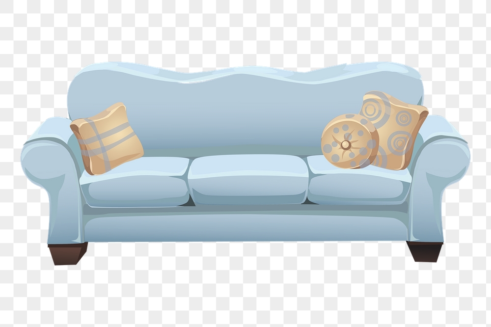 Blue sofa png sticker, furniture | Free PNG - rawpixel
