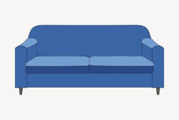 Blue sofa sticker, furniture illustration | Free Vector - rawpixel