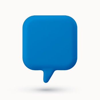 Blue speech bubble badge, 3D | Free Photo - rawpixel