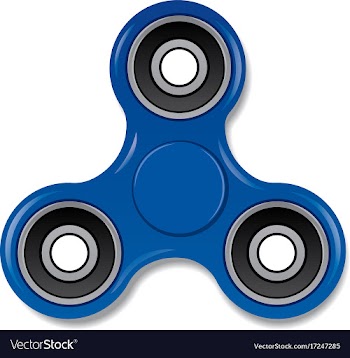  					Blue spinner toy vector image														