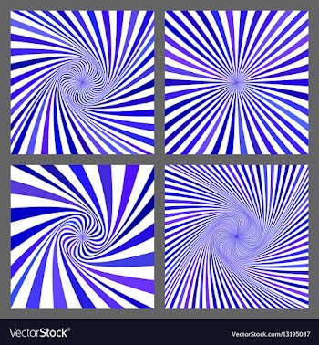 Blue spiral and ray burst background set vector image