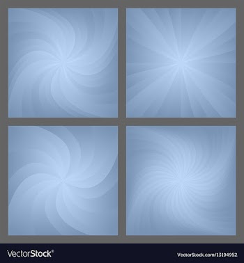 Blue spiral and star burst background set vector image