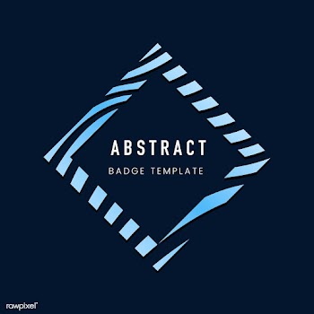 Blue square abstract badge template vector | Free stock vector - 538047
