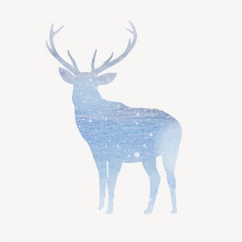 Blue stag silhouette sticker, aesthetic | Free Vector - rawpixel