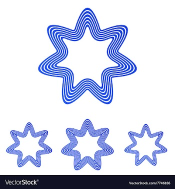 Blue star logo design set vector image