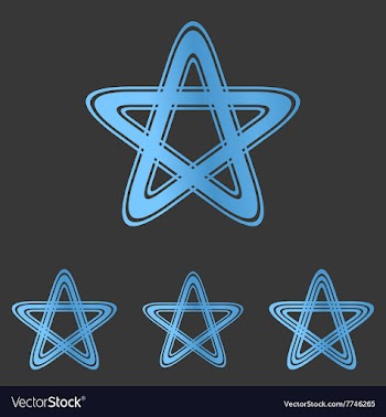 Blue star logo design set vector image