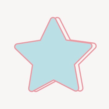 Blue star shape collage element | Free Vector Illustration - rawpixel
