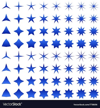 Blue star symbol set vector image