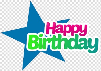 Blue star with happy birthday text overlay, Birthday Christmas Day , Happy Birthday transparent background PNG clipart