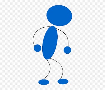 Blue, Stick, Symbol, People, Man, Stand, Men, Sad - Blue Man Clip