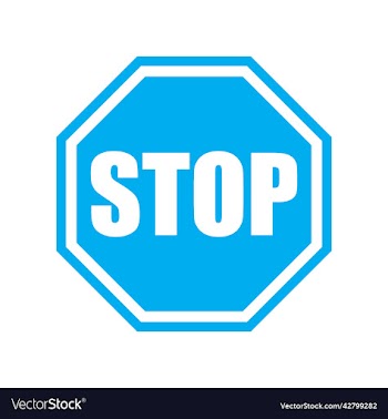blue stop sign or logo