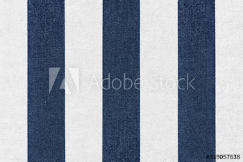 Blue striped cotton fabric