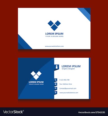 Blue stripes business card vector image