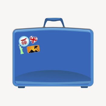 Blue suitcase clipart, collage element | Free PSD - rawpixel
