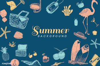 Blue summer background | Free stock vector - 580274